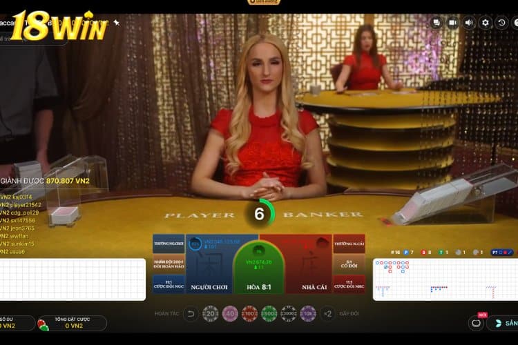 Hướng dẫn cách chơi Baccarat 18win