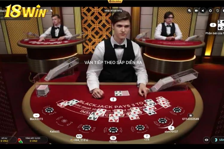 Trò chơi Blackjack tại 18win rất được yêu thích